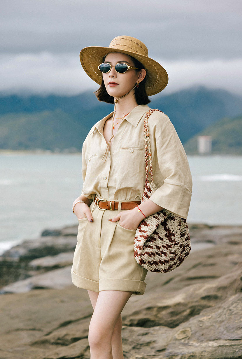 Antoine Linen Blouse - Beige