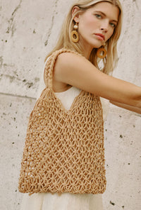 Petite Studio's Crocheted Mesh Tote Bag