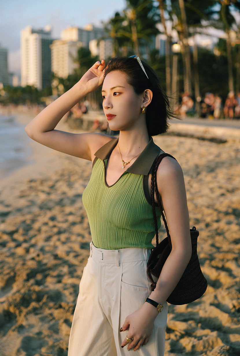 Jody Knit Top - Sage & Matcha