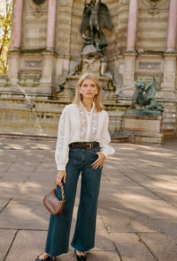 Petite Studio NYC's Aerin Cotton Blouse in Ivory