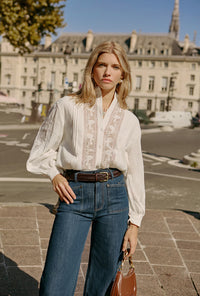 Petite Studio NYC's Aerin Cotton Blouse in Ivory