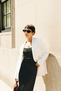 Petite Studio's Kia Linen Blazer in White