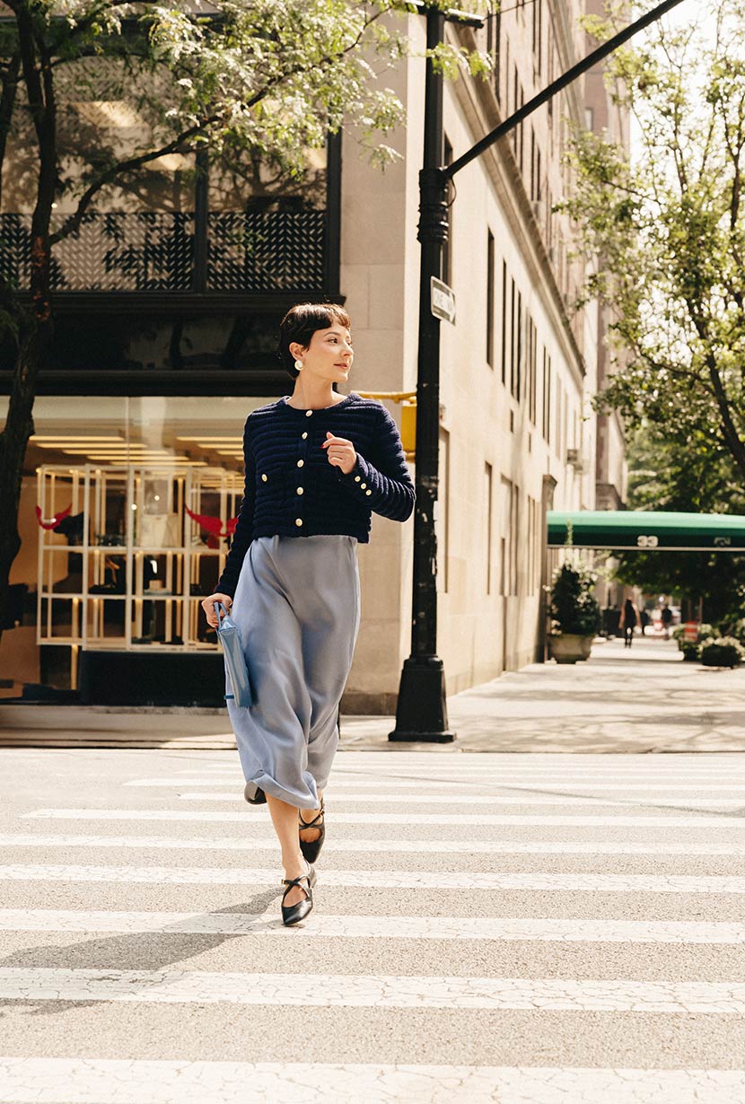 Petite Studio NYC's Cindy Cotton Cardigan in Navy