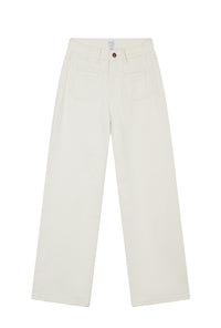 Petite Studio's Odilia Mid Rise Straight Leg Jeans in Cream