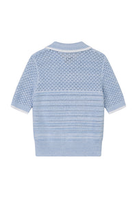 Petite Studio NYC's Shea Cotton Blend Knit Top in Sky