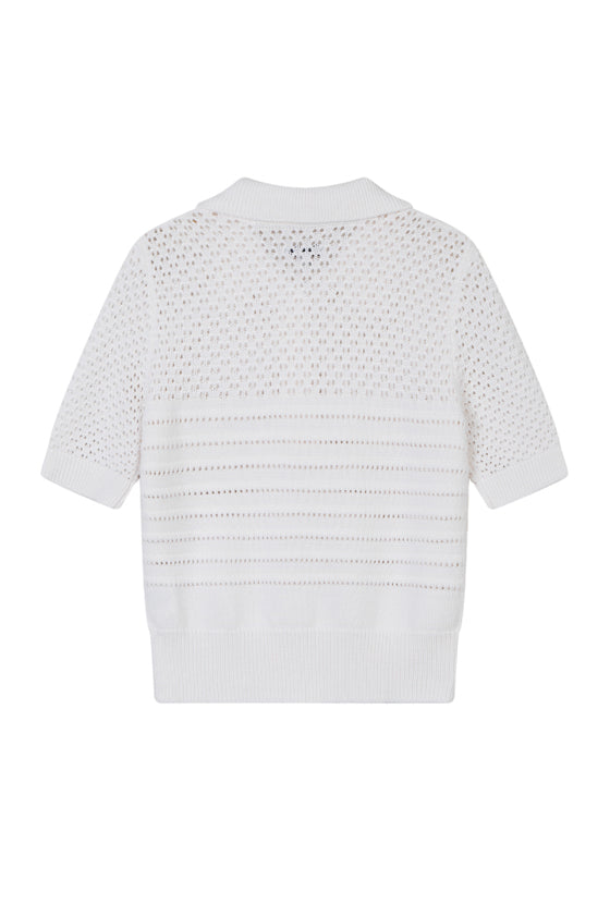 Measurements for Shea Cotton Blend Knit Top in White