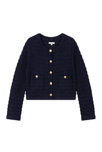 Petite Studio NYC's Cindy Cotton Cardigan in Navy