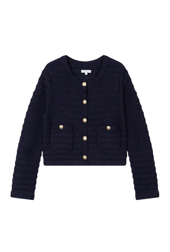 Petite Studio NYC's Cindy Cotton Cardigan in Navy