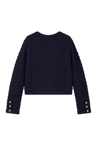 Petite Studio NYC's Cindy Cotton Cardigan in Navy