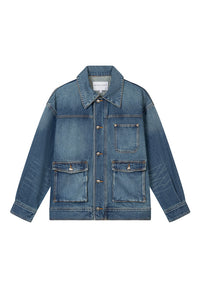 Petite Studio NYC's Moxie Denim Jacket in Dark Indigo