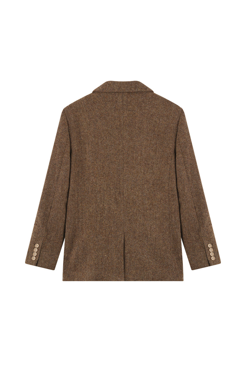 Petite Studio's Vito Wool Blazer in Walnut 