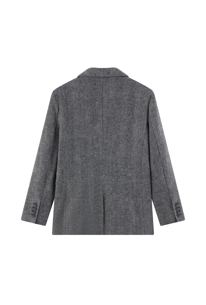 Petite Studio's Vito Wool Blazer in Cool Grey 