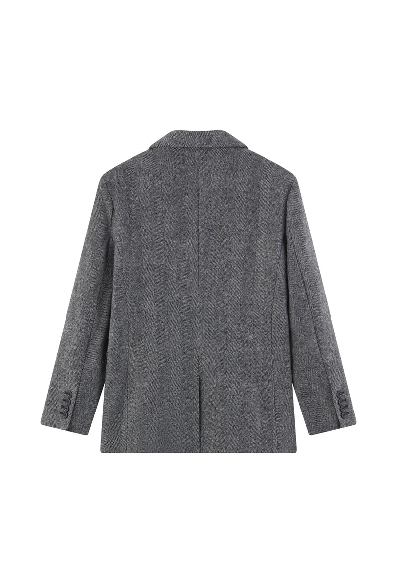 Petite Studio's Vito Wool Blazer in Cool Grey 