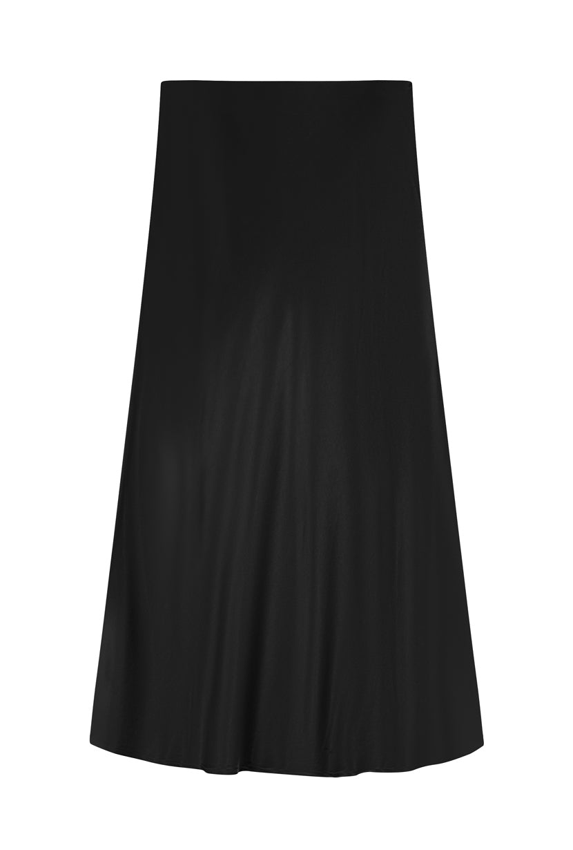 Petite Studio's Nadine Satin Skirt in Black