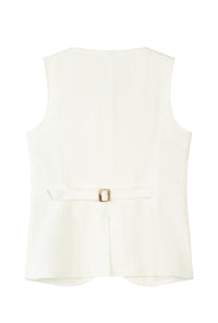 Petite Studio NYC's Ines Linen Vest in White