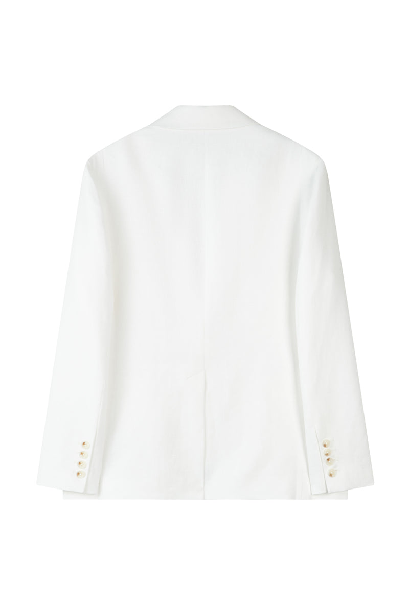 Petite Studio's Kia Linen Blazer in White