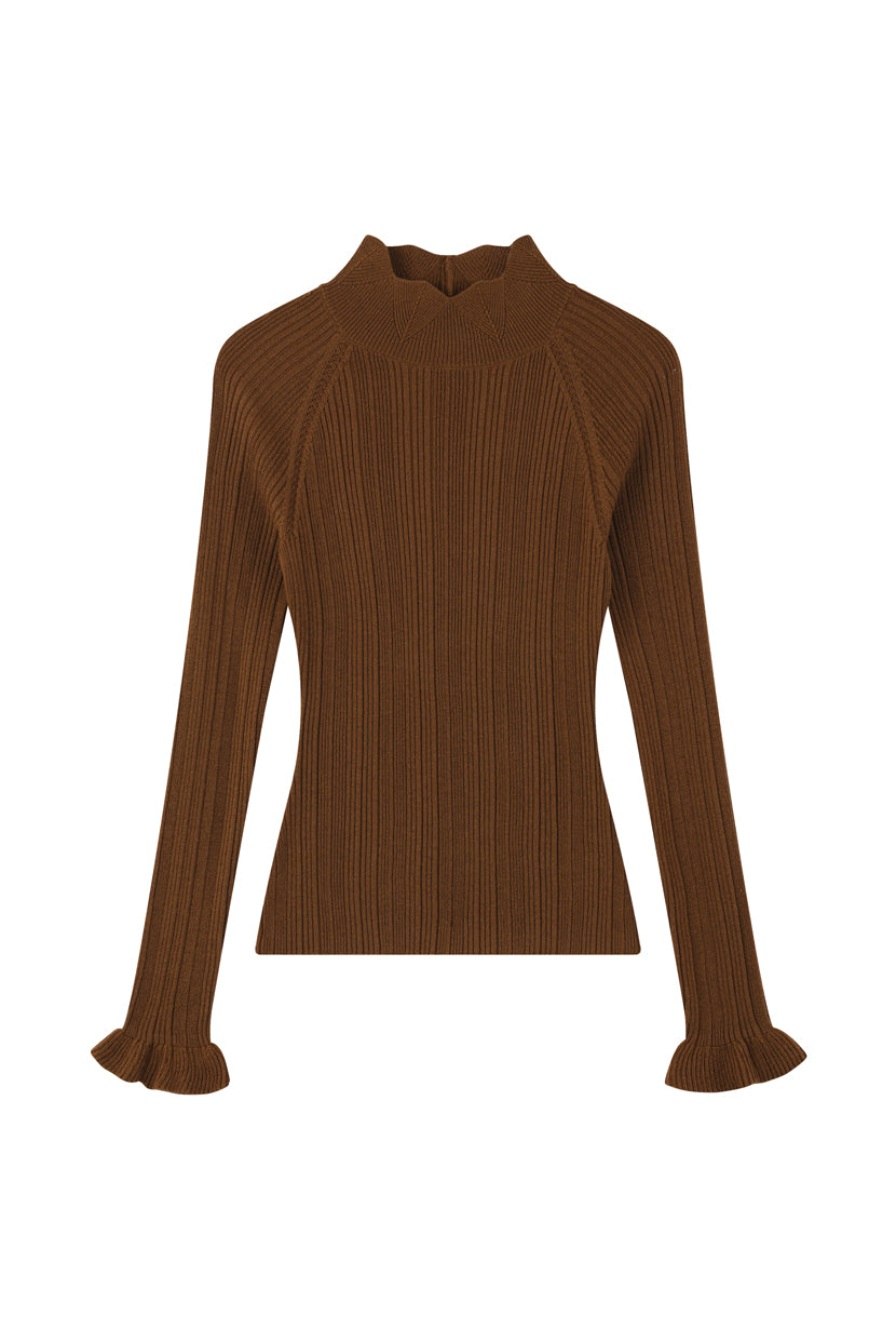 Petite Studio's Layla Wool Sweater in Chocolate