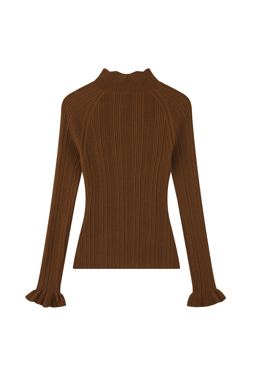 Petite Studio's Layla Wool Sweater in Chocolate