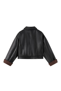 Petite Studio's Laura Leather Jacket in Black