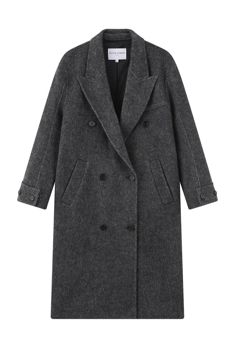 Petite Studio's Allister Wool Coat in Charcoal 