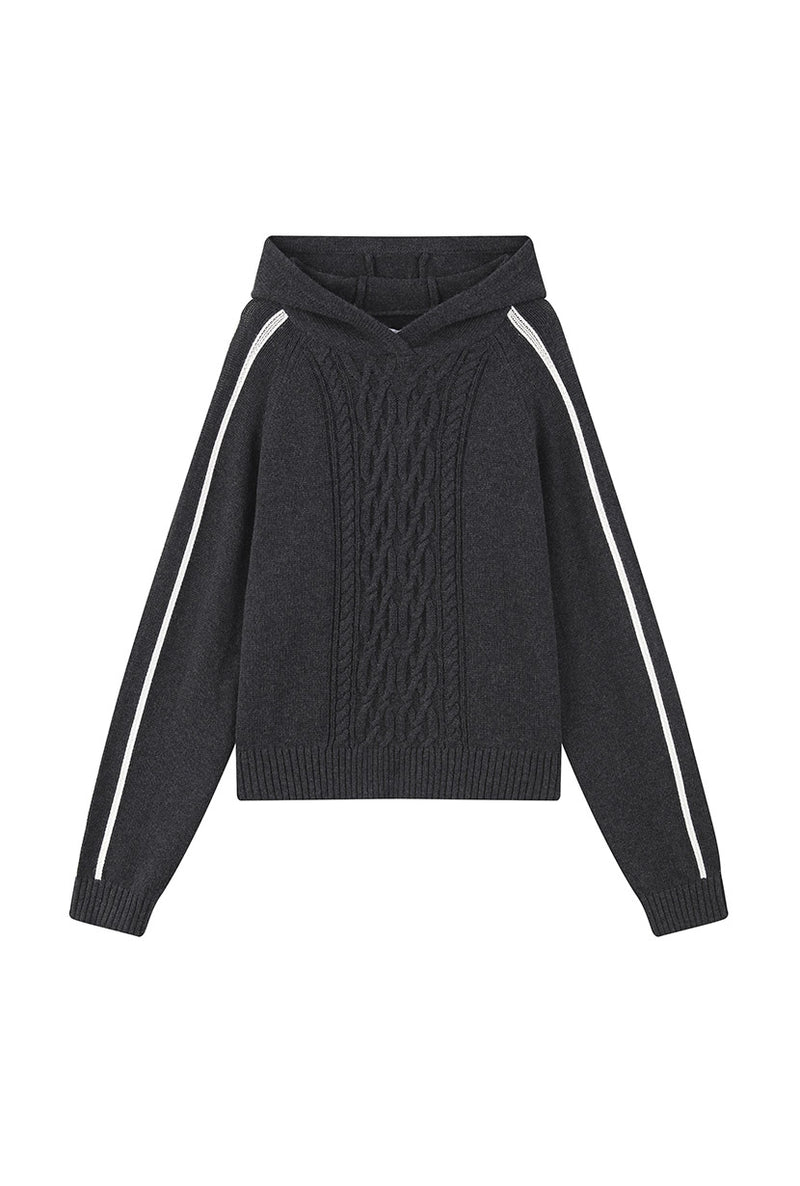 Petite Studio's Gracel Wool Hoodie in Charcoal