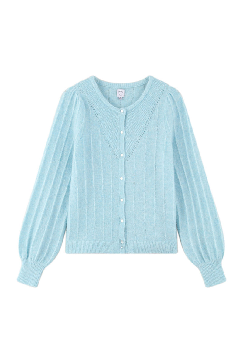 Petite Studio's Diane Mohair Cardigan in Tiffany 