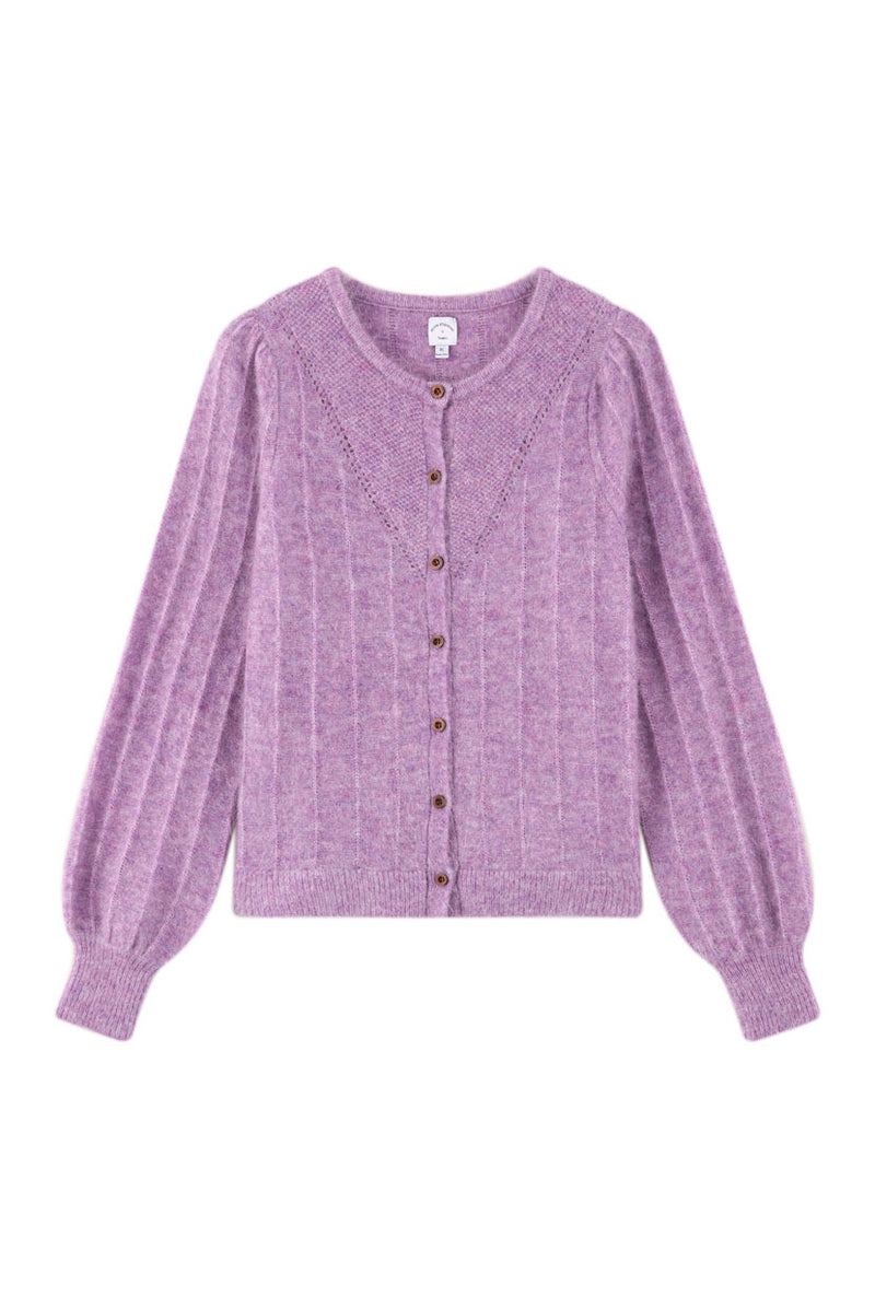 Petite Studio's Diane Mohair Cardigan in Plum