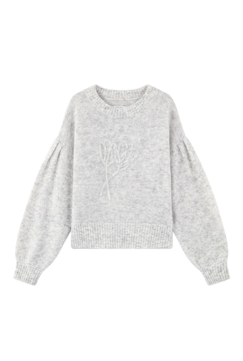 Petite Studio's Deidre Mohair Sweater in Cool Grey