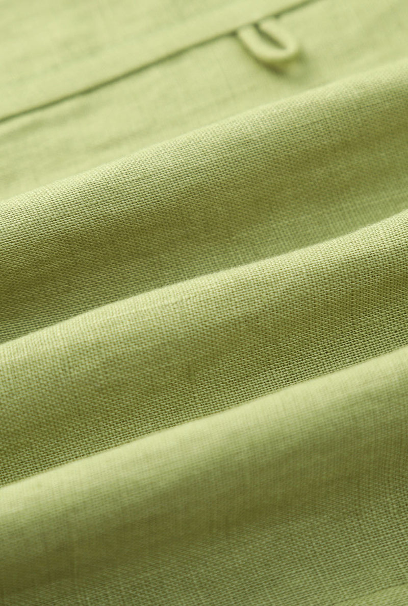 Petite Studio's Benoite Linen Shirt in Olive Green