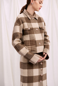 fall jacket-plaid jacket-petite fashion-petite girls-Fall 2020-Stockholm Jacket - Chocolate Plaid-Petite Studio NYC